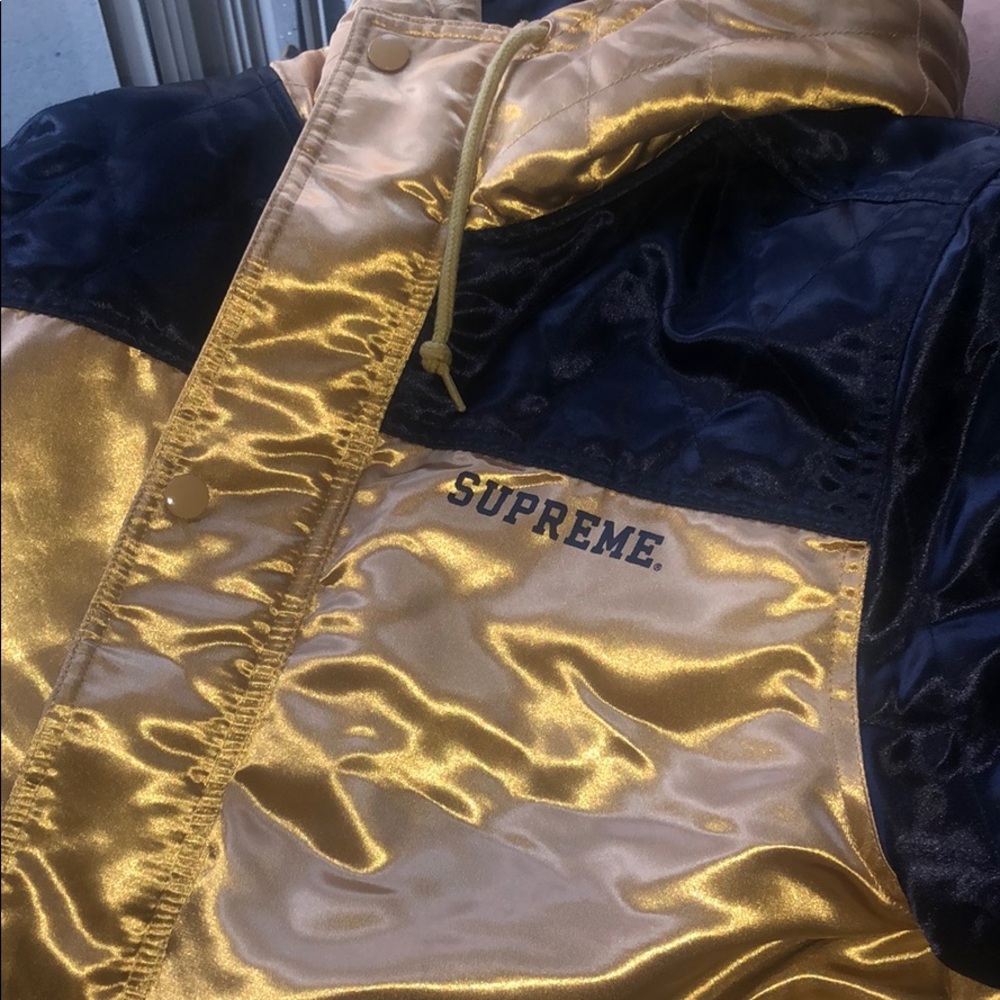 Men's Supreme Metallic Down Coat Gold